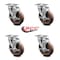 Service Caster 5 Inch High Temp Glass Filled Nylon Wheel Swivel Top Plate Caster Set with Brake SCC-20S514-GFNSHT-TLB-TP3-4 - alternate 2